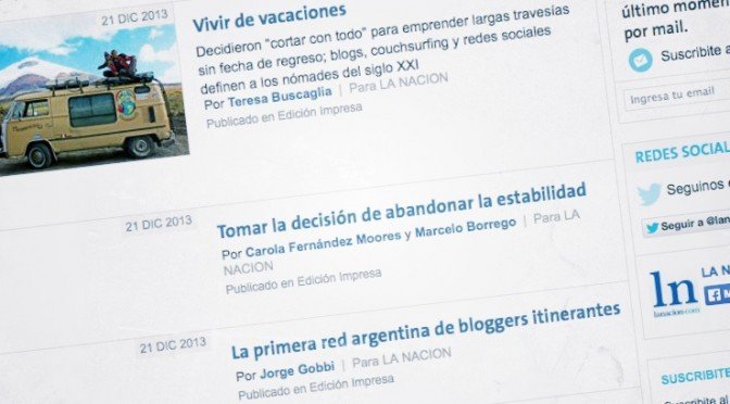 Bloggers de viajes en el diario La Nación